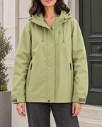Women's Hooded Outdoor Jacket — Apple Green Single Jacket — hero [WB gallery 138/1]
