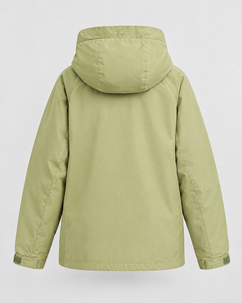 Women's Hooded Outdoor Jacket — Apple Green Single Jacket — product back [WB gallery 138/7]