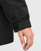 Women's Hooded Outdoor Jacket — Black single jacket — cuff detail [WB gallery 139/5]