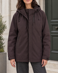 Women's Hooded Outdoor Jacket — Black plum purple single jacket — hero [WB gallery 141/1]