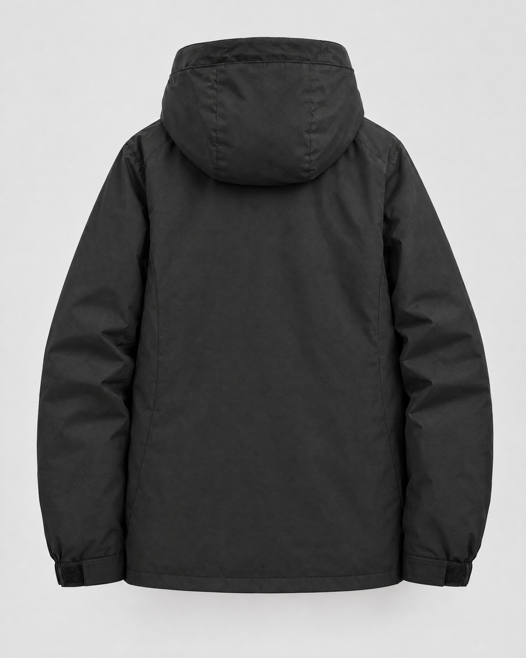 Women's Hooded Outdoor Jacket — Black single jacket — product back [WB gallery 139/7]