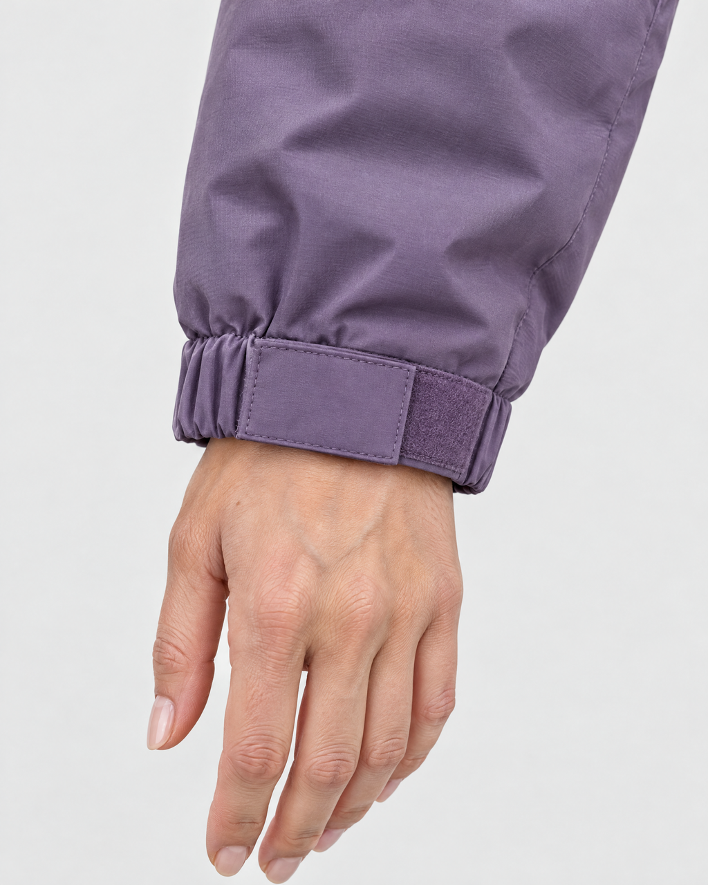 Women's Hooded Outdoor Jacket — Blue Plum Purple Single Jacket — cuff detail [WB gallery 140/5]