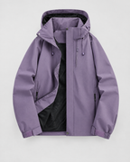 Women's Hooded Outdoor Jacket — Blue Plum Purple Single Jacket — product front [WB gallery 140/6]