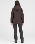 Women's Hooded Outdoor Jacket — Black plum purple single jacket — full back [WB gallery 141/3]