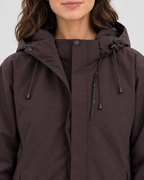 Women's Hooded Outdoor Jacket — Black plum purple single jacket — collar detail [WB gallery 141/4]