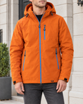 Men's Hooded Outdoor Jacket — Sunset orange — hero [WB gallery 143/1]