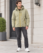Men's Hooded Outdoor Jacket — Gravel apricot — full front [WB gallery 142/2]