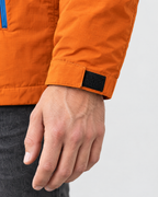 Men's Hooded Outdoor Jacket — Sunset orange — cuff detail [WB gallery 143/5]