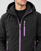 Men's Hooded Outdoor Jacket — Amber black — collar detail [WB gallery 145/4]