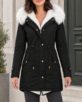 Women's Fleece-Lined Hooded Coat — Black — hero [WB gallery 146/1]
