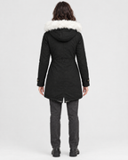 Women's Fleece-Lined Hooded Coat — Black — full back [WB gallery 146/3]