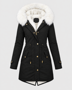 Women's Fleece-Lined Hooded Coat — Black — product front [WB gallery 146/6]