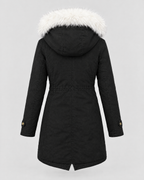 Women's Fleece-Lined Hooded Coat — Black — product back [WB gallery 146/7]
