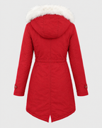 Women's Fleece-Lined Hooded Coat — Red — product back [WB gallery 147/7]