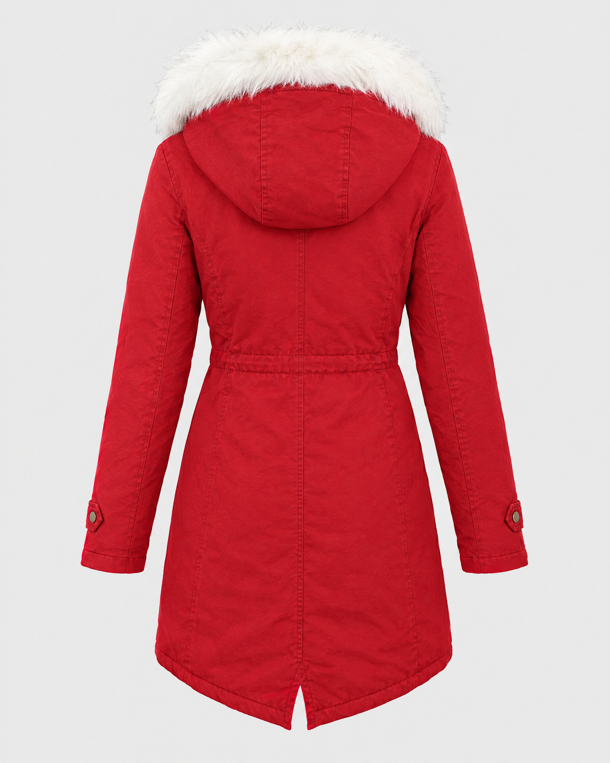 Women's Fleece-Lined Hooded Coat — Red — product back [WB gallery 147/7]