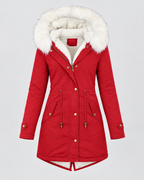 Women's Fleece-Lined Hooded Coat — Red — product front [WB gallery 147/6]