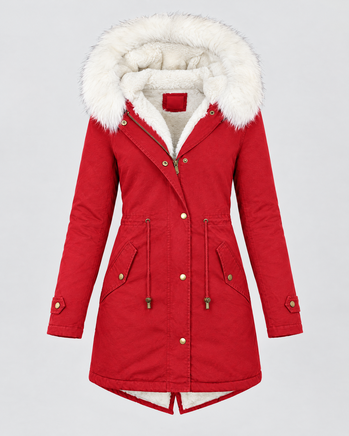 Women's Fleece-Lined Hooded Coat — Red — product front [WB gallery 147/6]