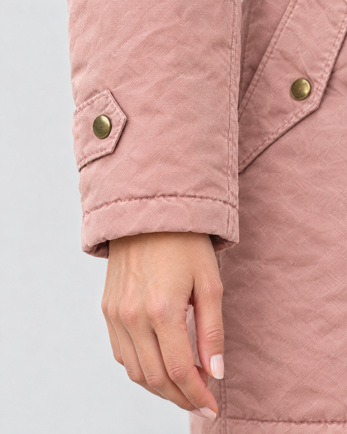 Women's Fleece-Lined Hooded Coat — Pink — cuff detail [WB gallery 148/5]