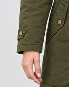 Women's Fleece-Lined Hooded Coat — Army Green — cuff detail [WB gallery 149/5]