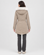 Women's Fleece-Lined Hooded Coat — Khaki — full back [WB gallery 150/3]