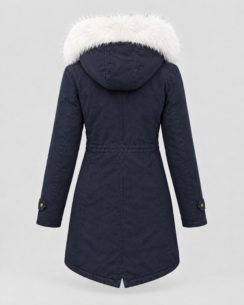 Women's Fleece-Lined Hooded Coat — Navy blue — product back [WB gallery 151/7]