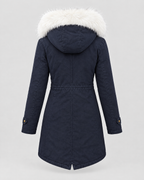 Women's Fleece-Lined Hooded Coat — Navy blue — product back [WB gallery 151/7]