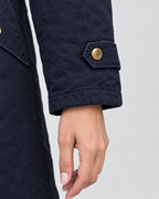 Women's Fleece-Lined Hooded Coat — Navy blue — cuff detail [WB gallery 151/5]