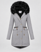 Women's Plush-Trim Hooded Parka — Grey — product front [WB gallery 152/6]