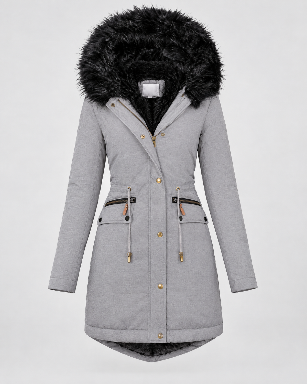 Women's Plush-Trim Hooded Parka — Grey — product front [WB gallery 152/6]