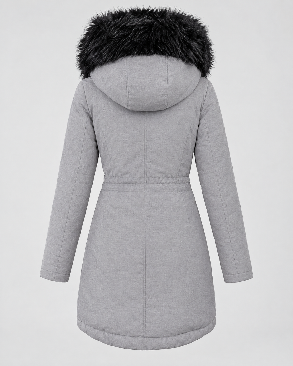 Women's Plush-Trim Hooded Parka — Grey — product back [WB gallery 152/7]
