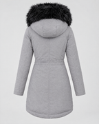 Women's Plush-Trim Hooded Parka — Grey — product back [WB gallery 152/7]
