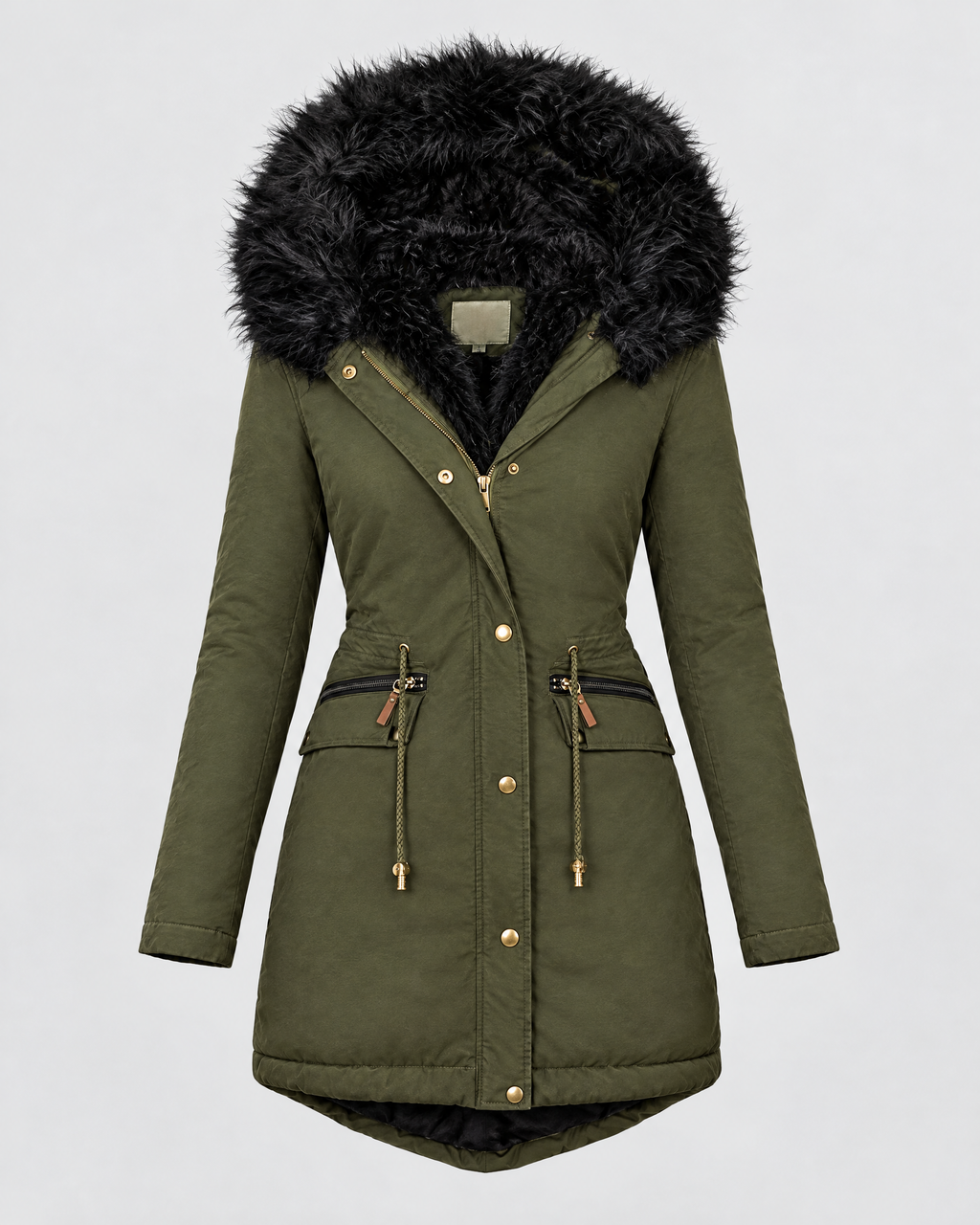Women's Plush-Trim Hooded Parka — Green — product front [WB gallery 153/6]