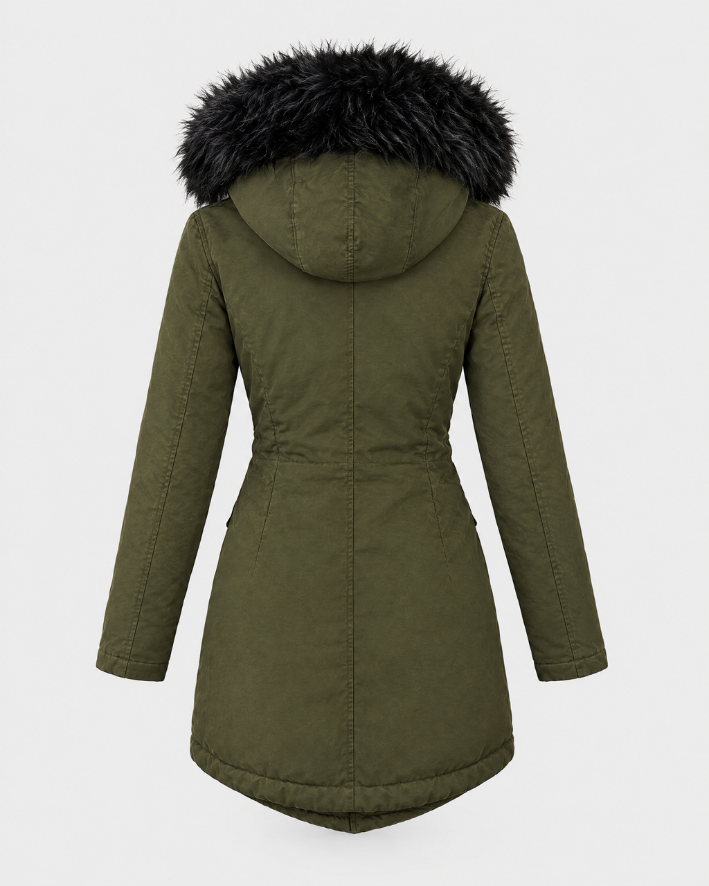 Women's Plush-Trim Hooded Parka — Green — product back [WB gallery 153/7]