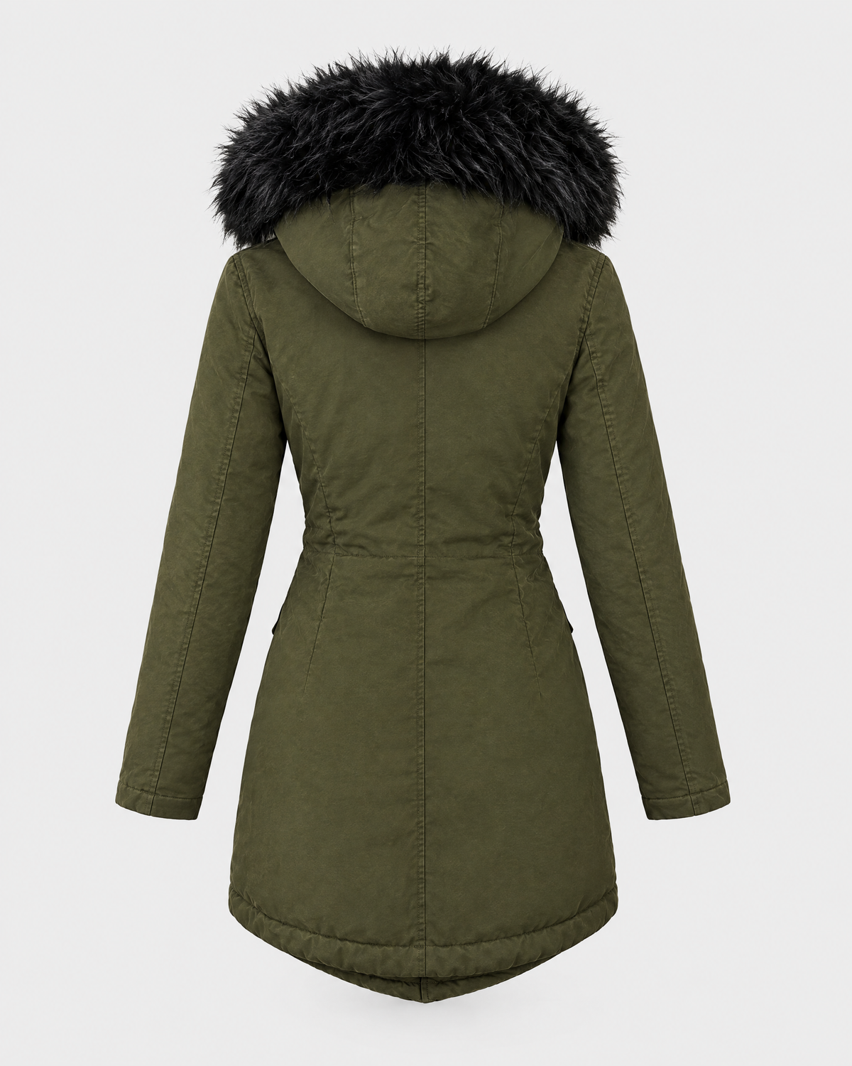 Women's Plush-Trim Hooded Parka — Green — product back [WB gallery 153/7]