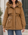 Women's Cinched-Waist Padded Parka — Brown — hero [WB gallery 160/1]