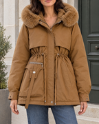 Women's Cinched-Waist Padded Parka — Brown — hero [WB gallery 160/1]