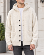 Men's Hooded Knit Cardigan — Apricot — hero [WB gallery 161/1]