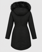 Women's Plush-Trim Hooded Parka — Black — product back [WB gallery 154/7]
