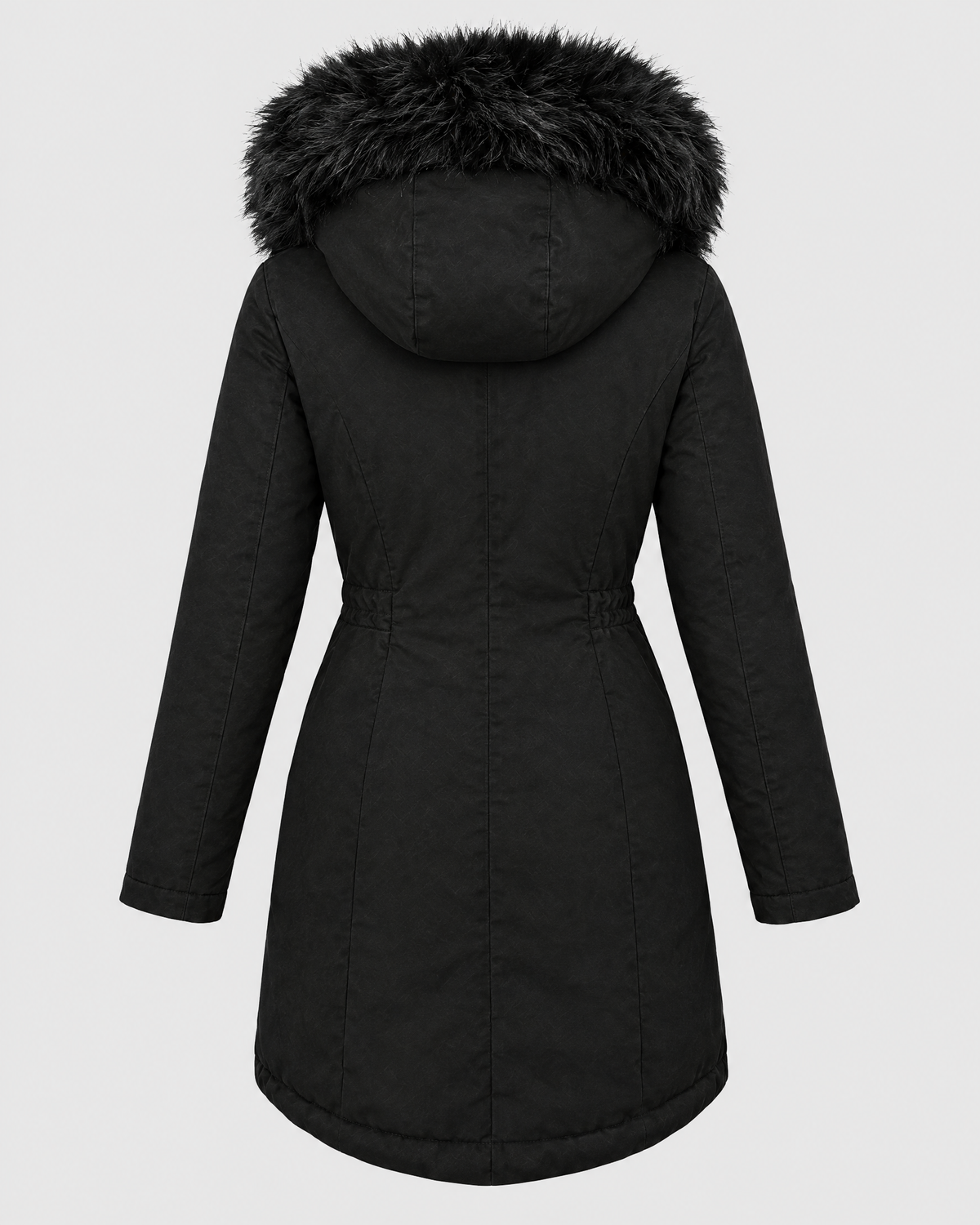 Women's Plush-Trim Hooded Parka — Black — product back [WB gallery 154/7]