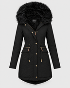 Women's Plush-Trim Hooded Parka — Black — product front [WB gallery 154/6]