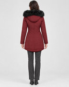 Women's Plush-Trim Hooded Parka — Wine red — full back [WB gallery 155/3]