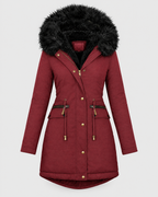 Women's Plush-Trim Hooded Parka — Wine red — product front [WB gallery 155/6]