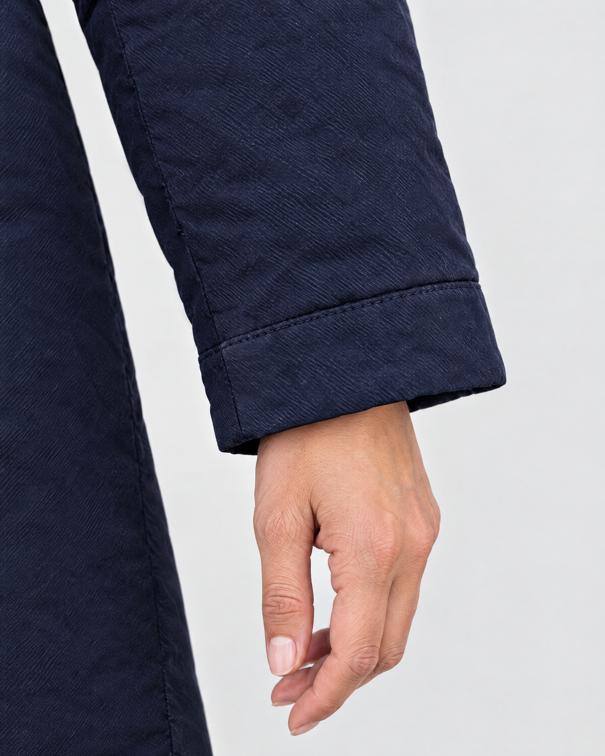 Women's Plush-Trim Hooded Parka — Blue — cuff detail [WB gallery 156/5]