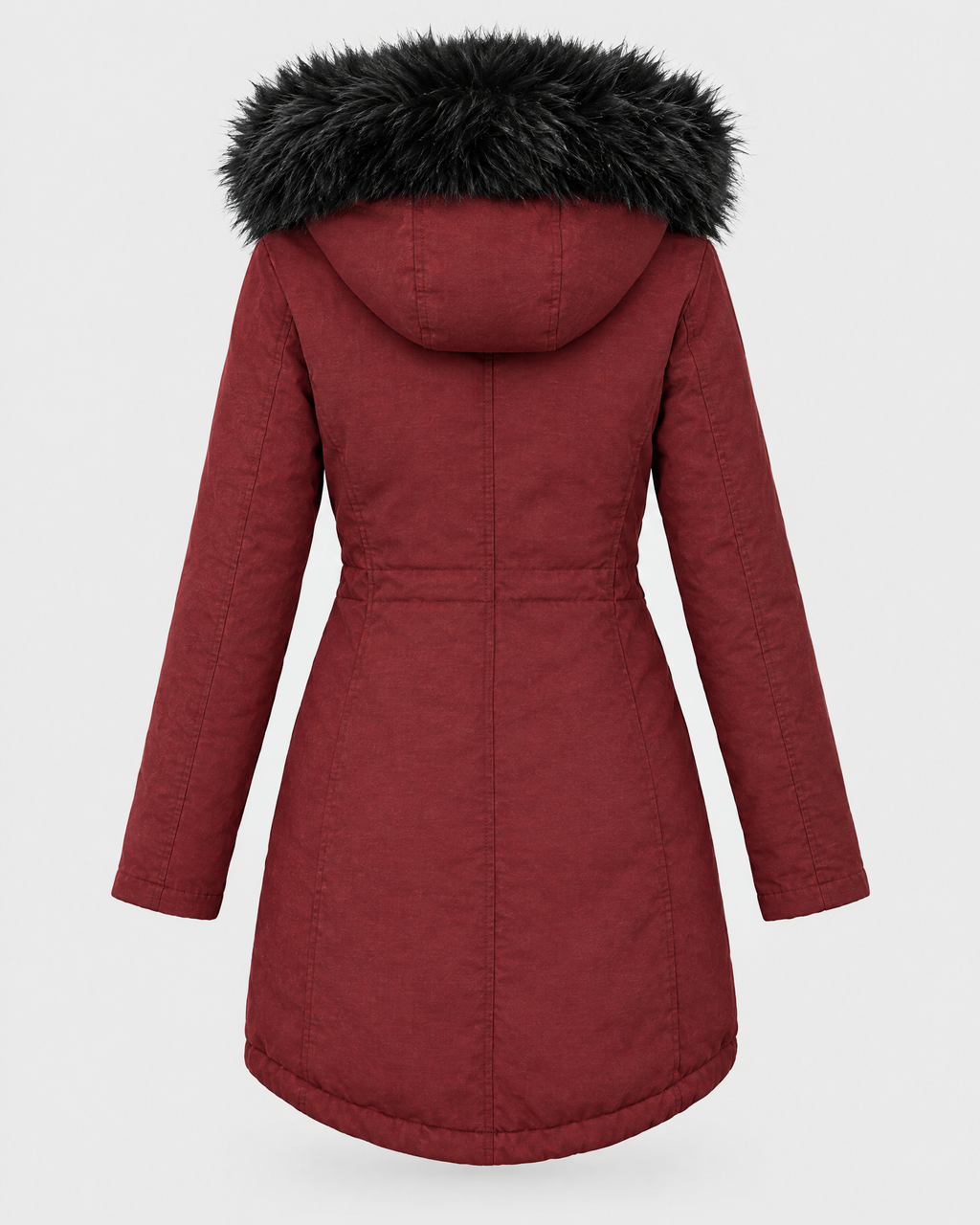 Women's Plush-Trim Hooded Parka — Wine red — product back [WB gallery 155/7]