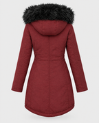 Women's Plush-Trim Hooded Parka — Wine red — product back [WB gallery 155/7]