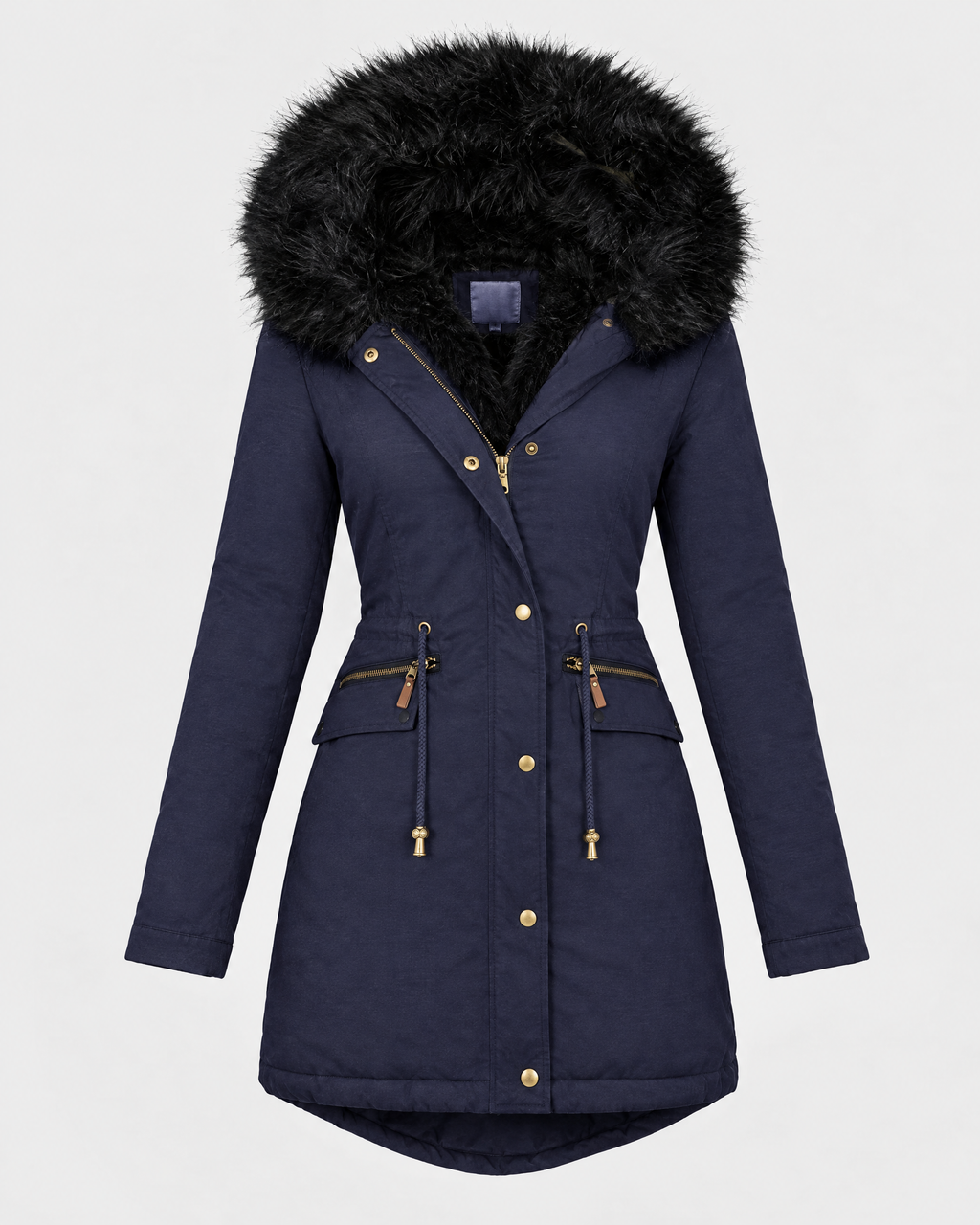 Women's Plush-Trim Hooded Parka — Blue — product front [WB gallery 156/6]