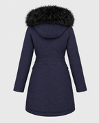 Women's Plush-Trim Hooded Parka — Blue — product back [WB gallery 156/7]