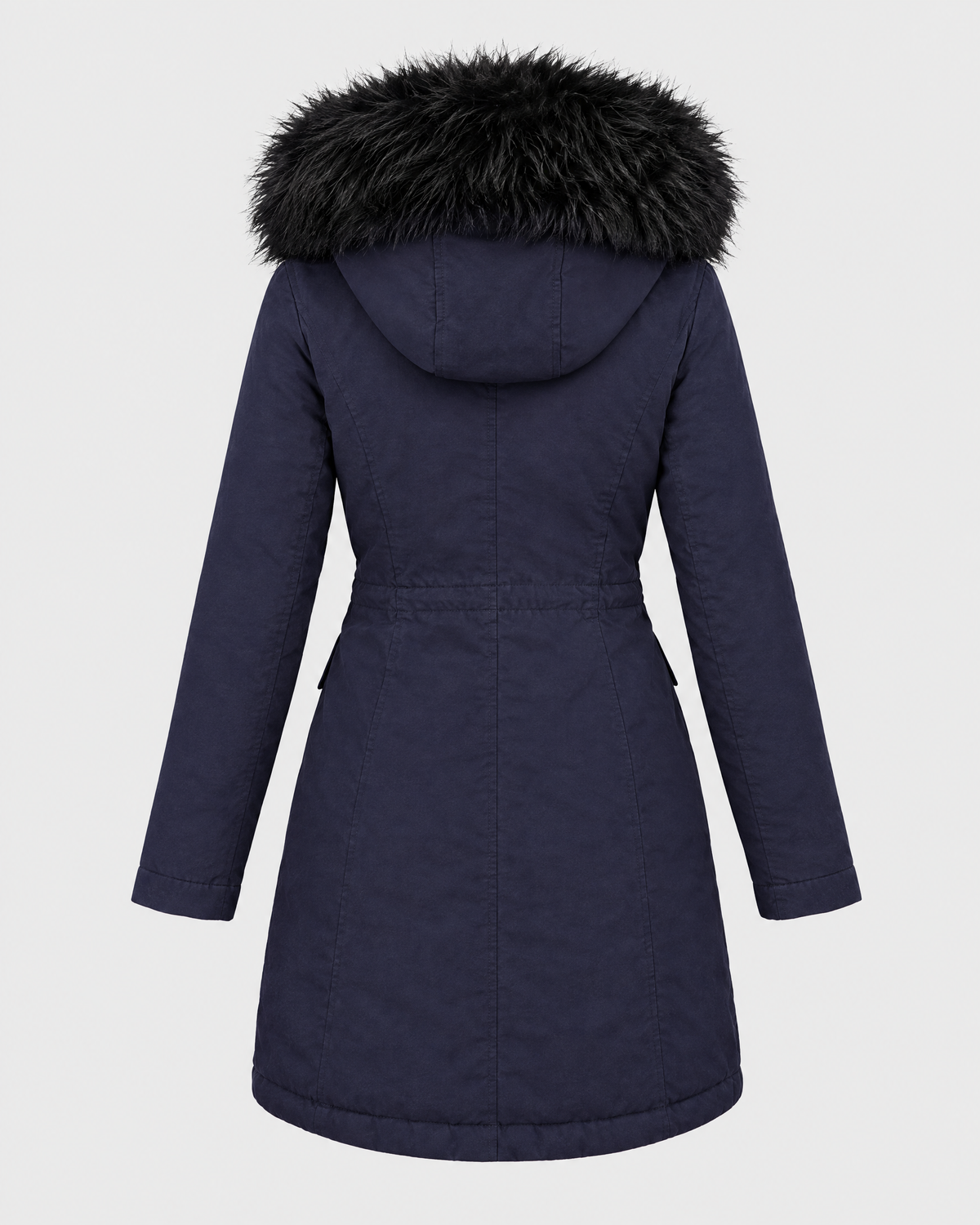 Women's Plush-Trim Hooded Parka — Blue — product back [WB gallery 156/7]