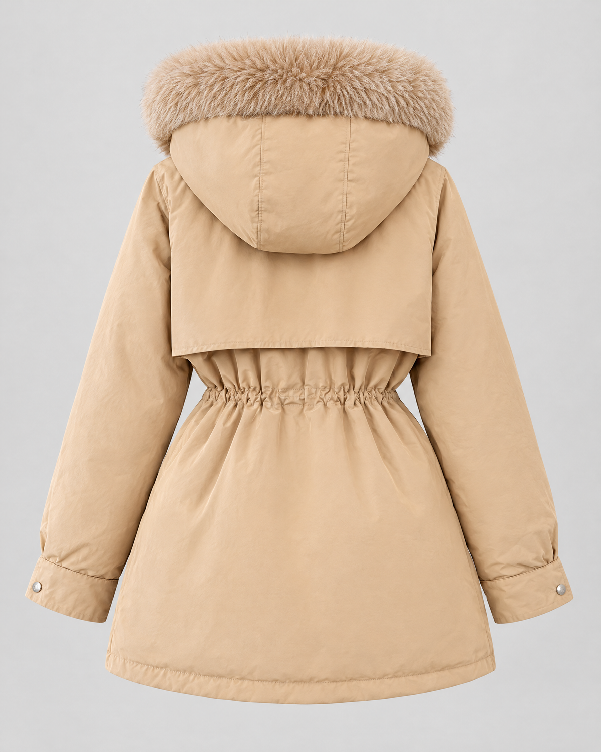 Women's Cinched-Waist Padded Parka — Khaki — product back [WB gallery 158/7]