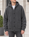 Men's Hooded Knit Cardigan — Dark Gray — hero [WB gallery 163/1]